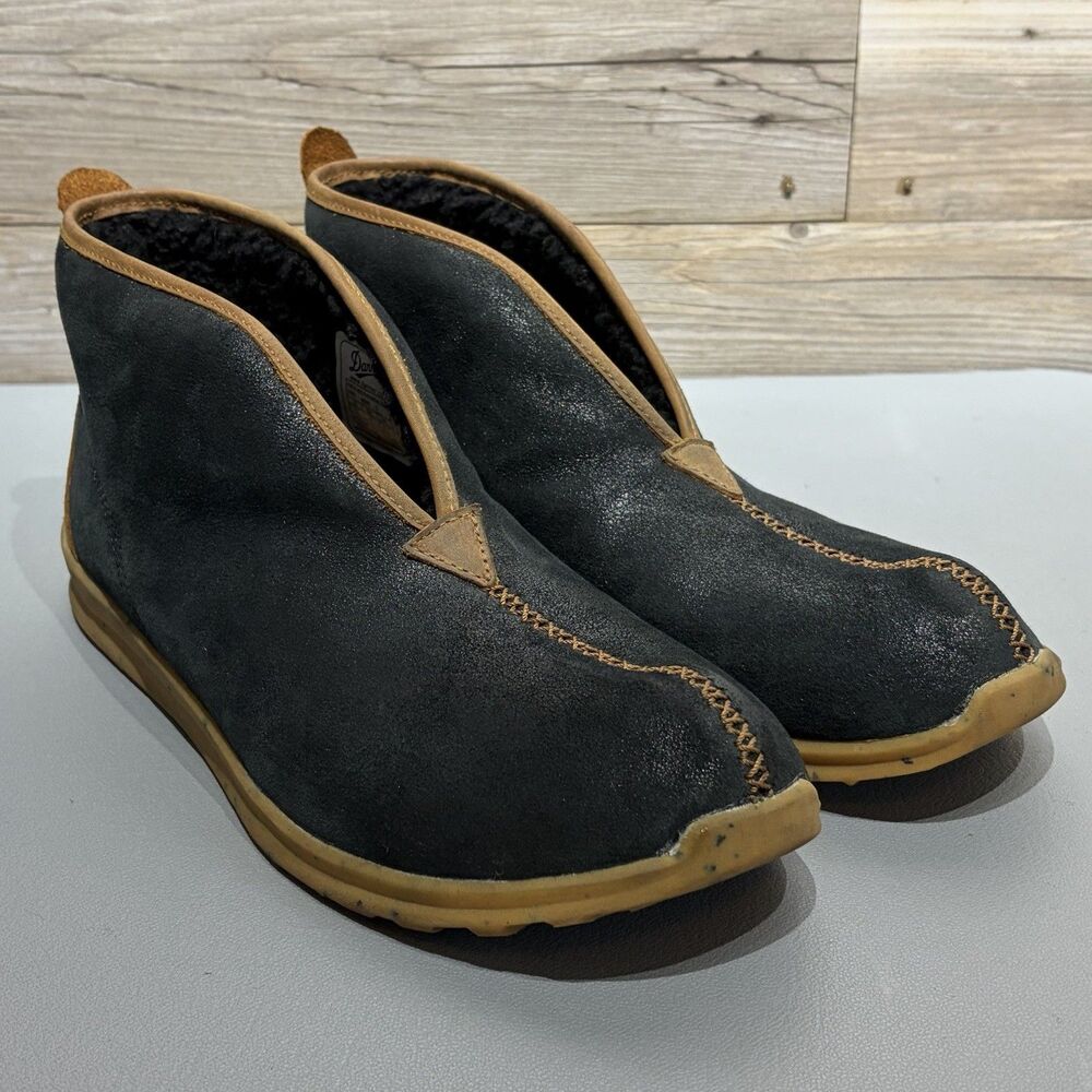 Danner Forest Moc Black/Monk's Robe Shearling Leather Moccasin Boots Men’s 12
